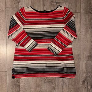 Ralph Lauren Red and Black Striped Sweater